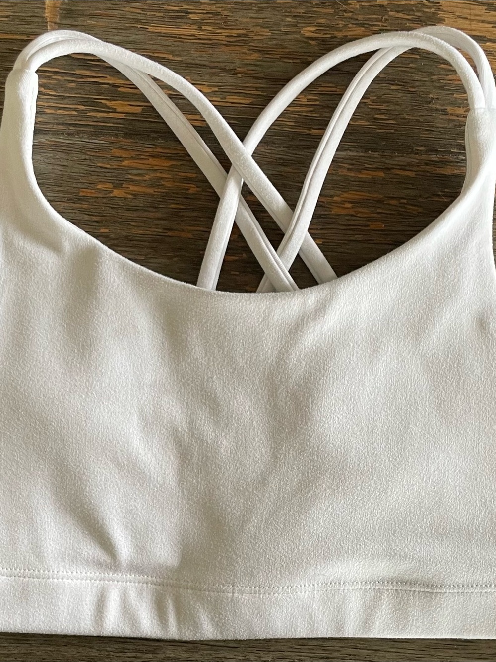 Athleta White Light Beige Padded Sports Bra
